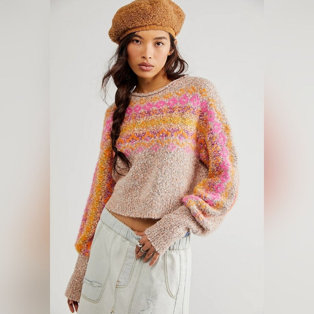 NWT Free People Snowflake Sweater Women's Long Sleeve  Size XS